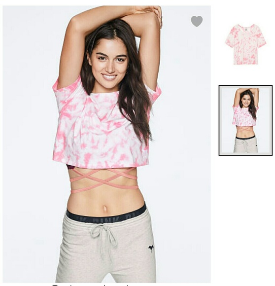 Vs pink, pink tie dye crop - Picture 2 of 2
